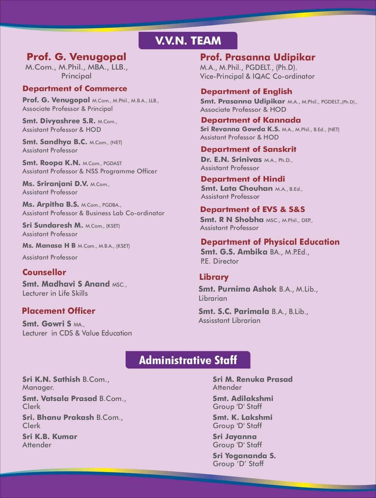 ACADEMICS - V.V.N. DEGREE COLLEGE